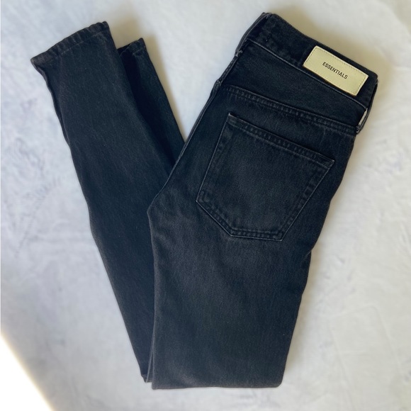 Fog Essentials Fear of God Ankle Zip Skinny Faded Denim Jeans - Size 28 - Picture 2 of 13